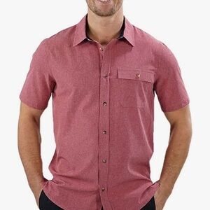 Avalanche UPF 50+ Performance Men's Woven Short Sleeve Shirt Size Large Red